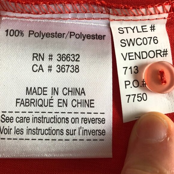 Haggar Casual Short Sleeve Button Down Polyester Shirt Orange/Red Sz S NWOT - Picture 9 of 10